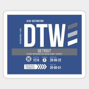 Vintage Detroit DTW Airport Code Travel Day Retro Air Travel Magnet